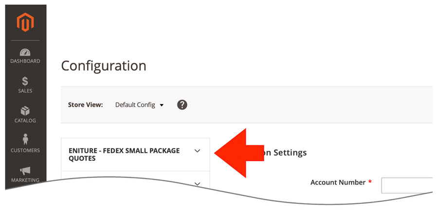 Magento-2-Access Small Package Quotes Extension Settings