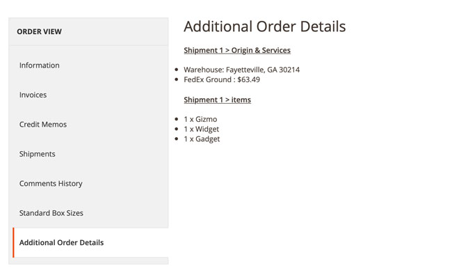 Magento 2 Additional Order Details