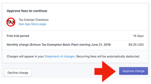 Approve Shopify App Charges