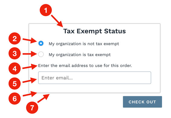 Illustration of Tax Exempt Status widget