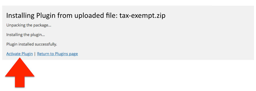 Woocommerce Activate Tax Exempt Checkout plugin