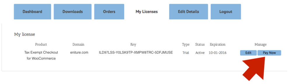 Woocommerce Tax Exempt Checkout My Licenses Tab